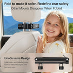 Foldable Tablet Car Holder for Backseat, Adjustable Car Headrest Tablet Holder, Road Trip Essentials for Kids. Back Seat iPad Mount for 4.7-11" Devices