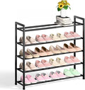 Bumusty 5-Tier Expandable Shoe Rack for Closet, 18“-33” Adjustable Shoe Rack for Small Space, Small Shoe Organizer for Front 