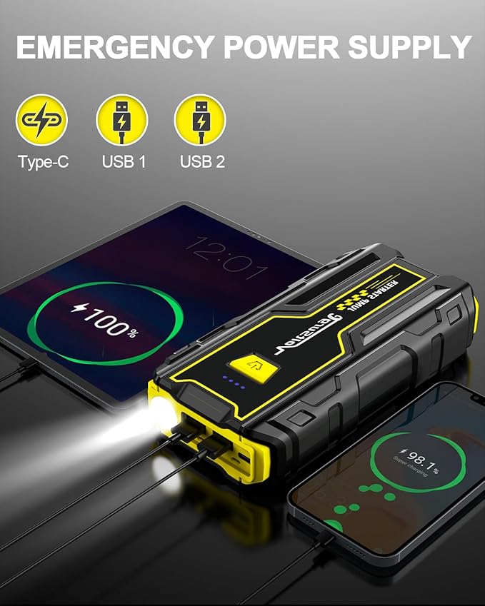 Car Jumper Starter 4000A Battery Jump Starter Portable (Engine Up to 7.0L Gas / 5.5L Diesel) 12V Car Battery Charger LED