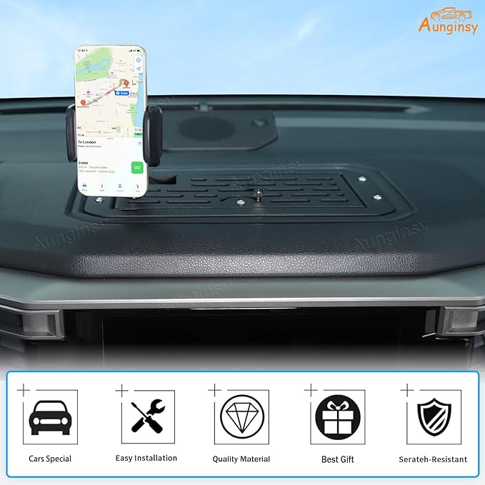 Aunginsy Center Console Dash Storage Organizer Tray with Phone Holder Compatible with Toyota Tundra/Sequoia 2022-2026, Car Dashboard Multi-Functional Mobile Phone Mount Storage Box Insert Accessories