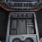 EDBETOS Center Console Organizer Tray Compatible with 2014-2018 Chevy Silverado/GMC Sierra 1500 Accessories 2015-2019 Silverado/Sierra 2500HD/3500HD Compartment Storage,Full Console w/Bucket Seat ONLY
