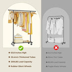 Clothes Rack for Hanging Clothes: Clothing Coat Garment Rolling Racks with Wheels Shelf Portable Closet Storage Organizer War
