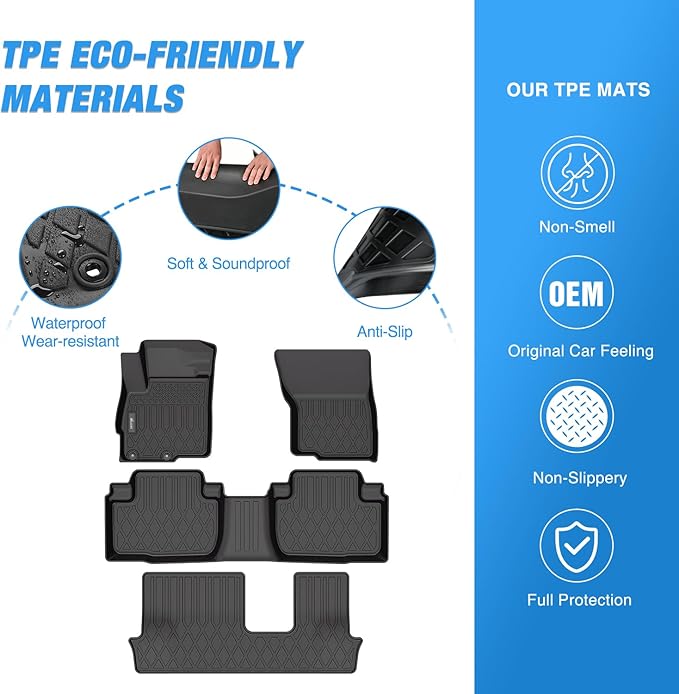 Nilight TPE Floor Mats for Mitsubishi Outlander 2014 2015 2016 2017 2018 2019 2020 2021,All Weather Custom Fit Heavy Duty Floor Liners