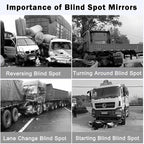 2Pcs Large Stick-on Blind Spot Car Mirror, 3.75 Inch Non-Adjustable Big Round Convex Rear View Mirrors, HD Glass Blindspot Convex Rearview Mirror for Car, an, SUV and Trucks