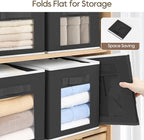 Homsorout Foldable Storage Cubes - Cubby Storage Organizer with Window, Decorative Baskets for Organizing, Fabric Bins for Cl