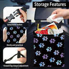 Car Trash Bag Large Hanging Can for Back of Seat, Cute Waterproof Car Garbage Bag for Vehicle, Travelling, Outdoor Cute Purple Paw