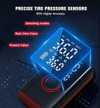 Tire Inflator Portable Air Compressor Portable Cordless Mini Air Pump with Digital Pressure Gauge Inflater 150PSI Fast Inflation and Auto Shutoff Function Tires Pump for Cars Motorcycles Bikes (Red）