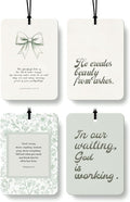 Green Christian Car Air Freshener 4 Pcs, Coquette Bow Floral Religious Hanging Air Freshener for Cars Closet Drawer Books, Cu