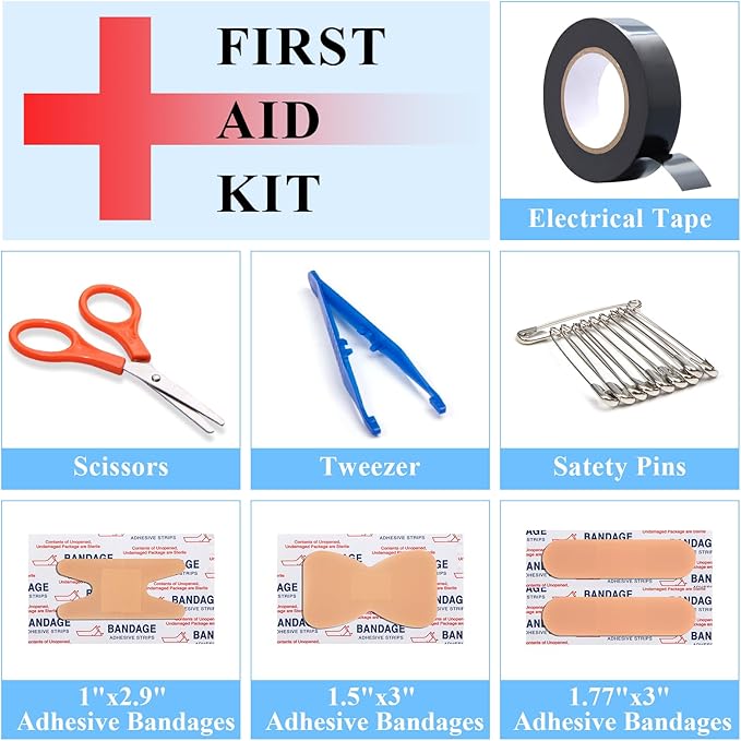 AUTODECO Car Emergency Roadside Assistance Kit with Jumper Cables Tire Inflator Automotive Kit for Car Vehicle