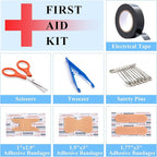 AUTODECO Car Emergency Roadside Assistance Kit with Jumper Cables Tire Inflator Automotive Kit for Car Vehicle