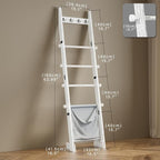 REFGY 5-Tier Blanket Ladder Shelf, 5.3FT (63'') Wall Leaning Blanket Ladders for Living Room Bedroom, Decorative Quilt Rack w