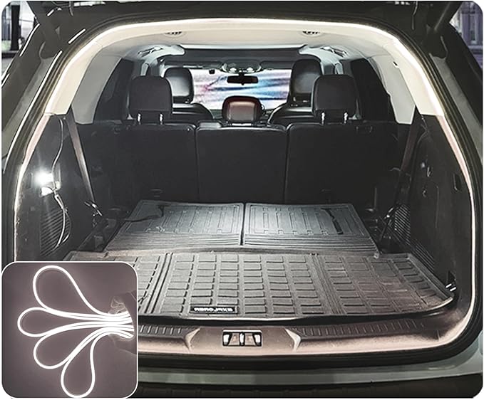 LED Trunk Light Strip for SUV, with Soft Rubber,Strip Bright,Low Power Consumption,Concealed Installation,177 inch 12V 8W Cool White