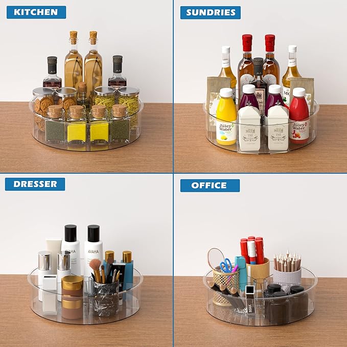 Lazy Susan Organizer Turntable Storage Container Rotating Organizer Spinning Organizer Bins SANNO Produce Saver Containers fo