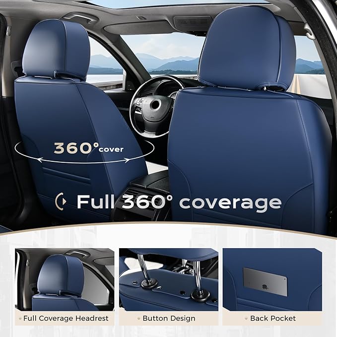Coverado Car Seat Covers, Front Covers for Cars, Car Seat Cover Front Seats, Automotive Seat Cover, Waterproof, Leather Car S