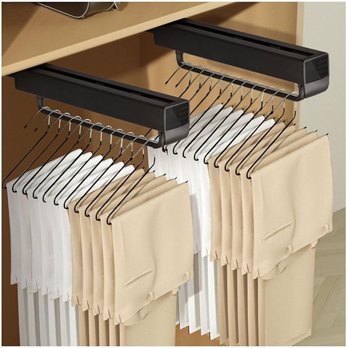 Pull Out Trousers Rack,Extendable Clothes Rail,Extendable Pull Out Closet Rod, Pull Out Clothes Rail 33-63 Cm,Used For Wardro