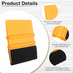 HARFINGTON 10pcs Car Vinyl Scraper 4inch Vinyl Squeegee Felt Edge Squeegee Tool for Car Window Tint Wallpaper Decal Sticker Installation Crafts Car Wrap Paste, Yellow