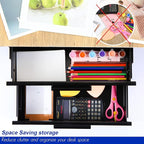 Menkxi 16 inch Under Desk Drawer Storage Pull out Storage Organizer Mounted Metal Sliding Hidden Under Counter Drawer Vertica