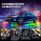 Car Underglow Lights, Bluetooth Dream Color Chasing StripLights Kit, 6 PCS Waterproof Exterior Car Lights with APP Control, 12V 300 LEDs Underbody Lights for All Cars
