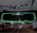 Bling Rhinestone Rear View Mirror with Crystal Diamonds Bling Car Accessory for Women (Green)