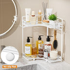 VITVITI 2-Tier Corner Bathroom Counter Organizer, Bathroom Countertop Organizer Storage for Sink, Metal Mesh Makeup Organizer