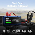 Hulkman Alpha85,Cobalt Blue,2000A 74Wh Smart Jump Starter, 12V Portable Car Battery Booster with 3.3" Display, USB-C Power Pack, 5-Mode Flashlight, Jumper Cables for up to 8.5L Gas/6.0L Diesel