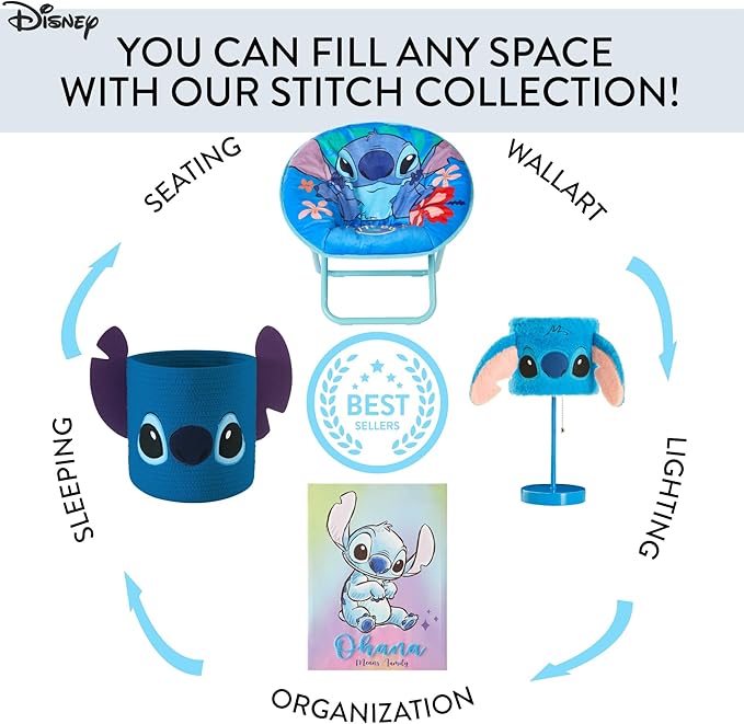 Lilo & Stitch Collapsible Storage Cube with Removable Lid,10"x10"x10" Fabric Organizer Bin for Kids’ Toys, Clothes & Accessor