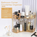 INVSSENE Corner Bathroom Countertop Organizer, Vanity Organizer Trays for Counter, Makeup Organizers, Perfume Tray, Skincare 