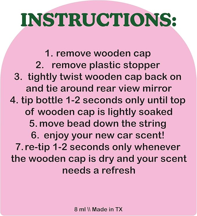Cool Girl Candles COOLGIRLCANDLES Only You Car Hanging Fragrance Oil Diffuser Car Air Freshener for Essential Oils, Long Last
