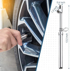 5 Pack Dual Head Tire Pressure Gauge Pencil Tire Gauges Heavy Duty Air Gauge Tire Pressure Dual Head Chucks Auto Service Gage Range to 10-150psi/ 1-10bar for Car Truck Bike Motorcycle, Silver