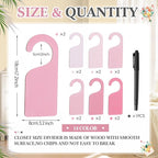 Patelai 14 Pcs Blank Wooden Clothing Rack Divider with Marker Pen Closet Blank Organizers Hanger Separators Hanging Closet Di