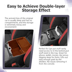 LUWU 2025 Ranger Center Console Organizer Compatible with 2024 2025 Ford Ranger Console Organizer Tray Ranger XL/XLT/Lariat/Raptor Armrest Storage w/Tissue Box 2024 2025 Ford Ranger Accessories 2PCS