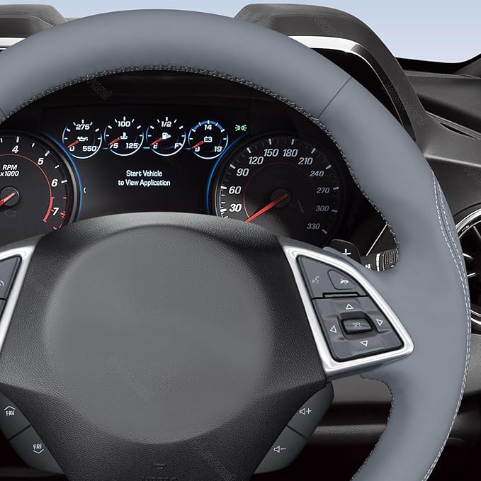 MEWANT Hand Sewn 3D Style Steering Wheel Cover Wrap for Chevrolet Camaro 2017-2022 Steering Wheel Accessories for Chevrolet Camaro 2017-2022