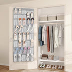 FENTEC 40 Large Pockets Over The Door Shoe Organizer, Mesh Hanging Shoe Organizer Shoe Rack for Closet Mesh Closet Shoe Holde
