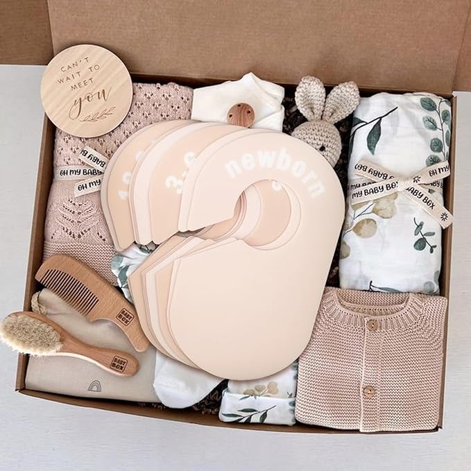 cephira baby closet dividers-double sided clothes organizer for newborn to 24 months size closthes neutral closet organizer f
