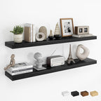 Dreamland 40Inch Floating Shelves for Wall, Rustic Wooden Black Floating Shelves for Living Room, Kitchen, Farmhouse, Deep Wa