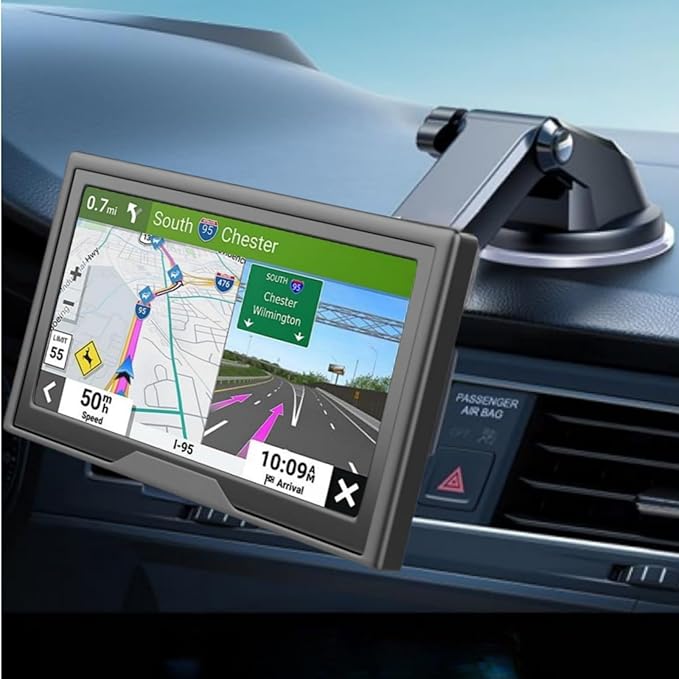 Suction Cup Bracket for Garmin GPS Mount, 17mm Universal Ball Head with Adjustable Telescopic Arm GPS Holder for Car Dashboard Compatible with Garmin Navi Serie 3.5-7 inches Sat Nav