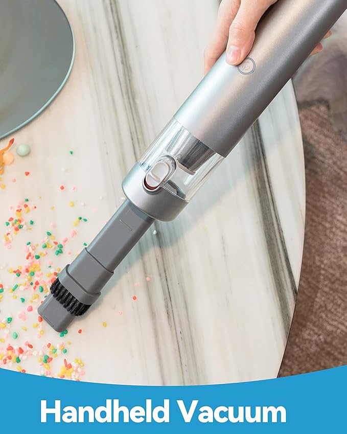 Brigii Mini Handheld Vacuum Cordless, 3 in 1-Car Vacuum & Air Duster & Hand Pump, 3 Kinds of Crevice Nozzles for Small Spaces
