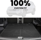 LASFIT Cargo Mat with Backrest Mat for Honda Pilot 2016-2026, Split & One-Piece Foldable Seating TPE Custom Fit Trunk Mat Cargo Liner with Seatback Mat Accessories, Black
