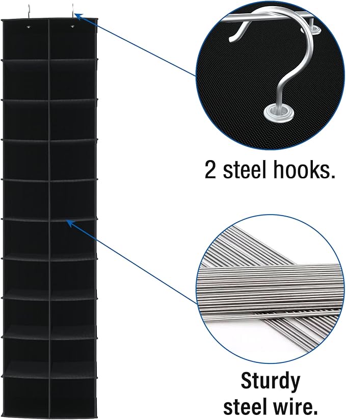 Libeder Hanging Shoe Organizer for Closet, Hanging Closet Organizers 20 Section Shoe Shelves, Space Saving Shoe Holder & Stor