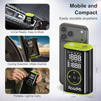 Roadvo Portable Tire Inflator Air Compressor, 150PSI Cordless Tire Pump & Bicycle Pump with 10000mAh Battery, 24L/Min Fast Inflation, Auto Shut-Off, Digital Gauge, LED Light for Car, Bike, Motorcycle