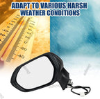 Driver Side Mirror Assembly Compatible with Toyota Corolla 2020-2025 Non-heated Power Adjustable Glass Replace 8794012F80, TO1320391, 8794002916, 8794002928 Black (3Pin Left)