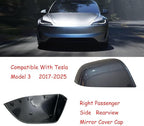 Compatible with Tesla Model 3 Side Mirror Cover Replacement 2017 2018 2019 2020 2021 2022 2023 2024 2025, Right Side Rearview Mirror Cover Cap for Model 3 Accessories(Silver)