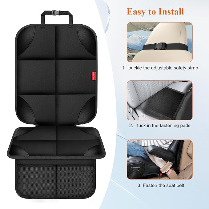 Car Seat Protector for Child Car Seat, 600D Fabric Safe Car Seat Cover with Upgraded Non-Slip Backing, Waterproof Seat Protec