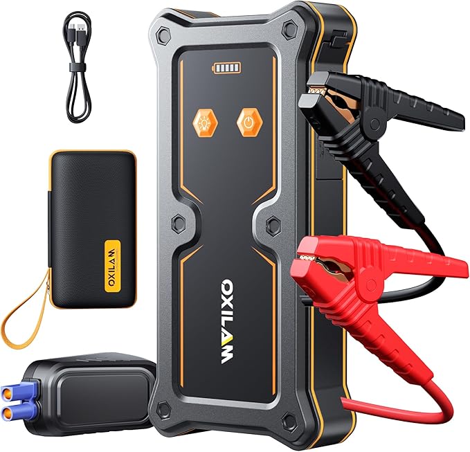 OXILAM 8000A Jump Starter - Car Jumper Starter Portable for All Gas & Diesel Engines, 12V Jump Box for Car Battery with