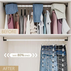 Pants Hangers with Clips,Space Saving Hanging Closet Organizer-6 Tiers Skirt Hangers with 360° Swivel Hook,Closet Organizer-C