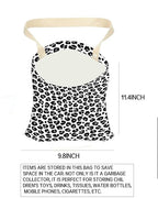 Car Trash Can, Durable Hanging Car Trash Garbage Bag, Cute Automotive Garbage Cans Organizer, Black White Leopard