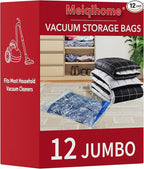 MEIQIHOME Vacuum Storage Bags, Space Saver Sealer Bags,Vacuum seal bags for clothing, Pillows, Comforters, Blankets, Bedding,