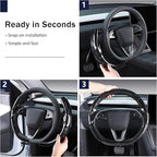 Steering Wheel Cover for Tesla Model Y Juniper (2025- Present) Model 3 Highland (2024- Present), Steering Wheel Accessories for Tesla Model Y Juniper / 3 Highland