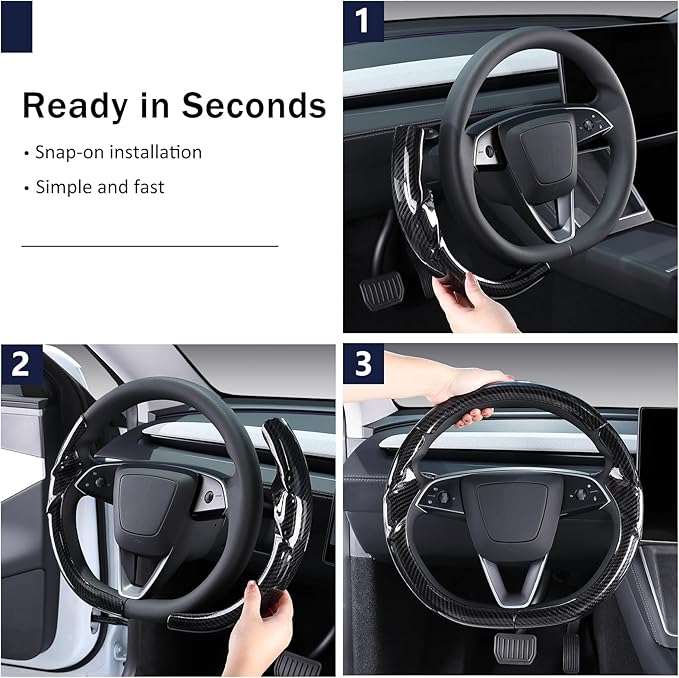Steering Wheel Cover for Tesla Model Y Juniper (2025- Present) Model 3 Highland (2024- Present), Steering Wheel Accessories for Tesla Model Y Juniper / 3 Highland