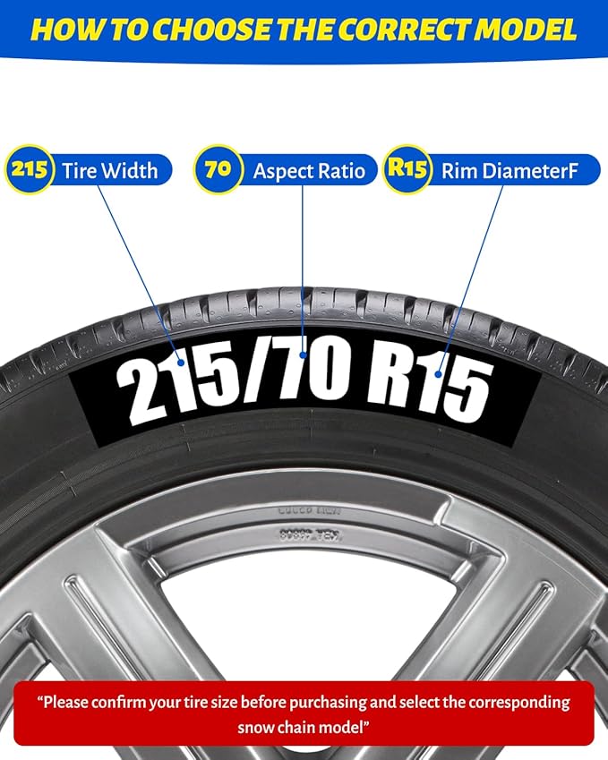 Auto Tightening Snow Chains Tire Chains For Cars Suv Pickup Trucks - Auto Tightening 1 Min Quick Fit AND Easy Installation, R